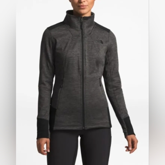 The North Face Jackets & Blazers - The North Face Womens Shastina Stretch Full Zip Fleece Jacket Grey Black Medium